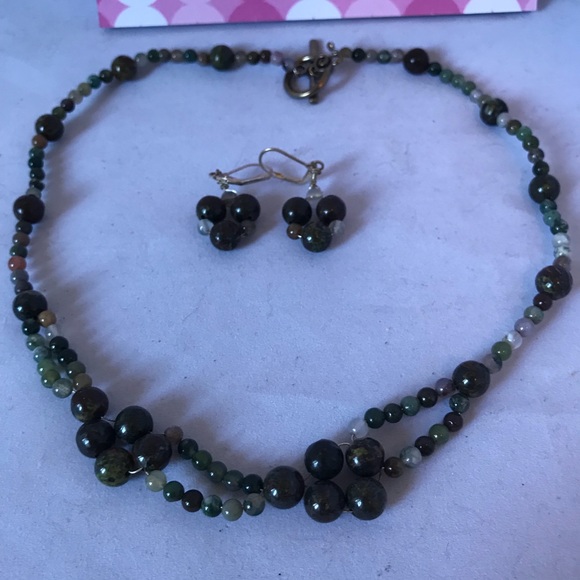 Handmade Genuine Bloodstone with earrings - Picture 5 of 5